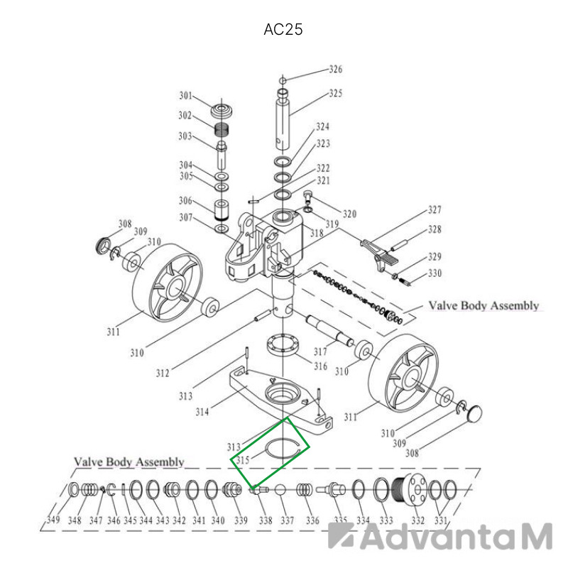 Стопорное кольцо опорной площадки для гидравлических тележек AC25  - 1